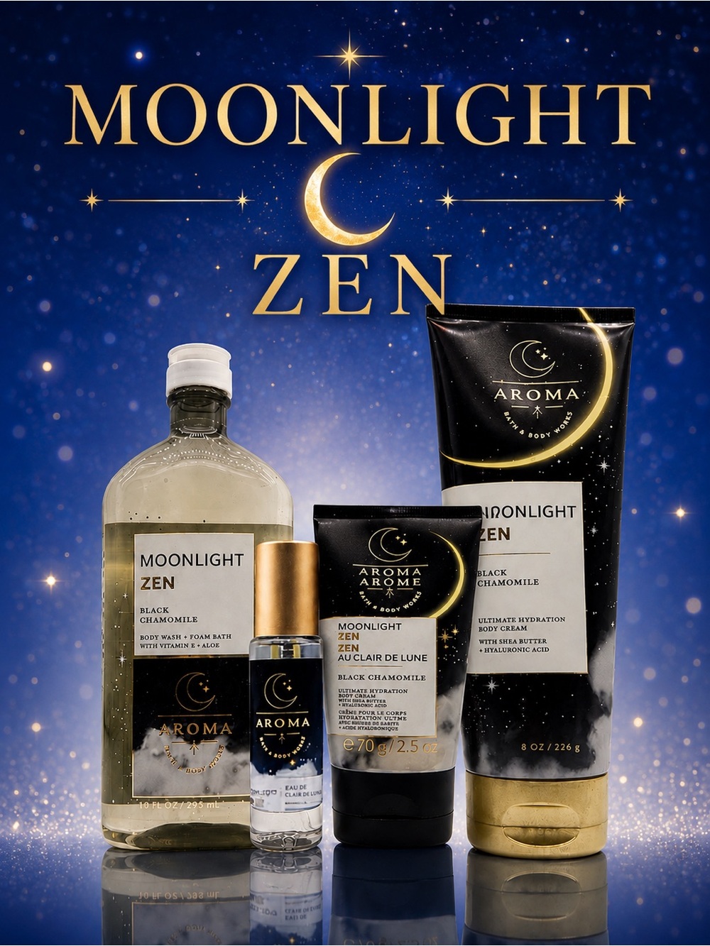 Moonlight 🌙 Zen | BBW Black Chamomile 4-Piece Set